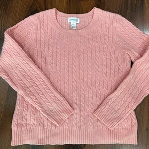 Chadwick's Lambswool Crewneck women's sweater Sz Large pink Coral color